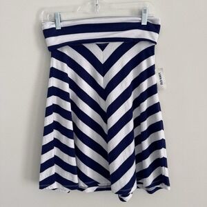 Old Navy Chevron Stripe Skirt Small Y2K Nautical Stretch NWT